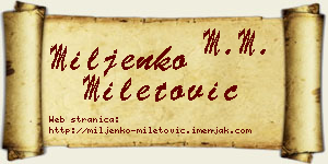 Miljenko Miletović vizit kartica